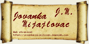 Jovanka Mijajlovac vizit kartica